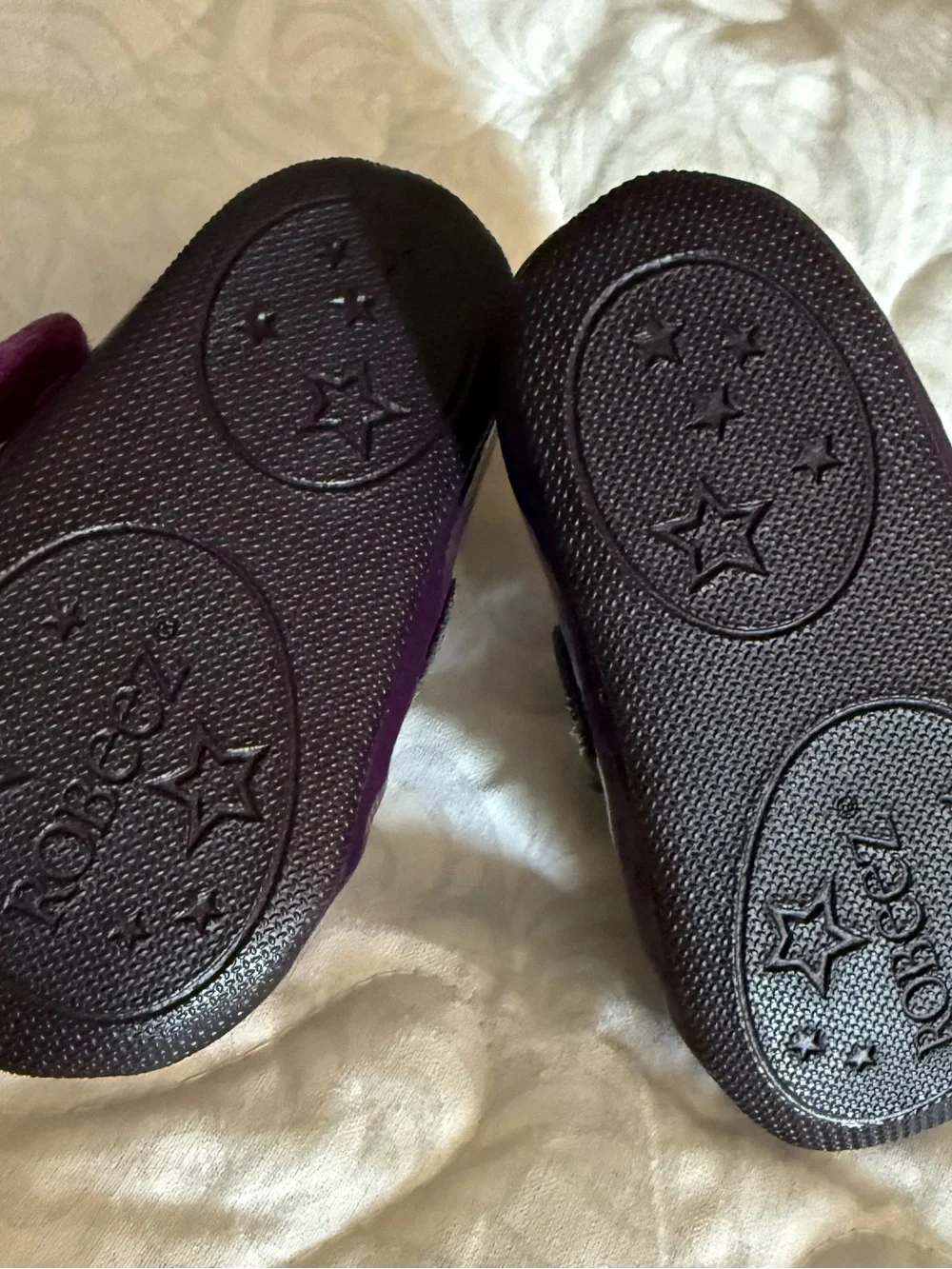 Robeez Shiny Purple Patent Mary Jane Shoes with Tulle Accent